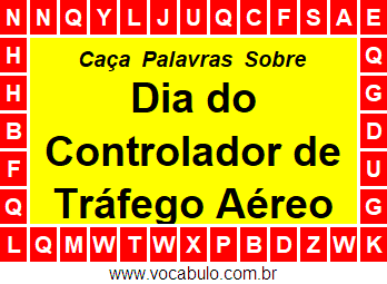 Caça Palavras Sobre o Dia Mundial do Controlador de Tráfego Aéreo