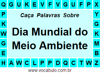 Caça Palavras Sobre o Dia Mundial do Meio Ambiente