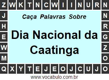 Caça Palavras Dia Nacional da Caatinga