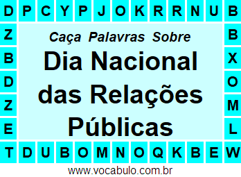 Caça Palavras Dia Nacional das Relações Públicas