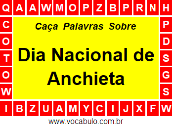 Caça Palavras Dia Nacional de Anchieta