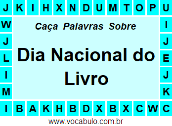 Caça Palavras Dia Nacional do Livro