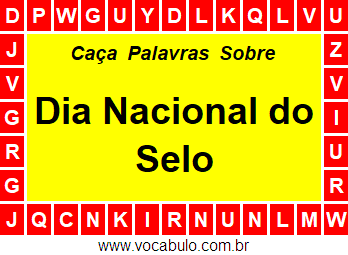 Caça Palavras Dia Nacional do Selo