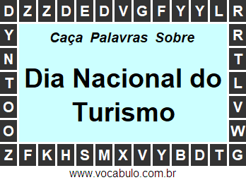 Caça Palavras Sobre o Dia Nacional do Turismo