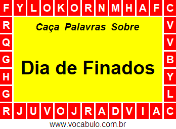 Caça Palavras Sobre o Dia de Finados