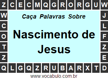 Caça Palavras Sobre o Nascimento de Jesus