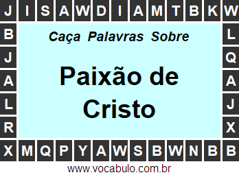 Caça Palavras Sobre a Paixão de Cristo