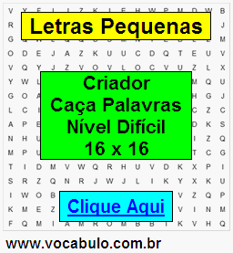 Geradores de Caça Palavras Para Imprimir Nível Fácil, Médio e Difícil.